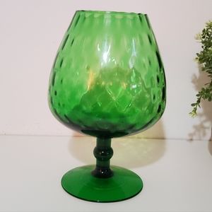 Vintage Italian Empoli Emerald Green Brandy Snifter